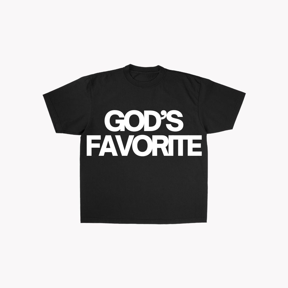 "God's Favorite" T-Shirt | Black & White [Hurricane Relief Pre - Order] - Yall Need Jesus Co.