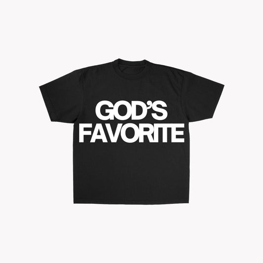 "God's Favorite" T-Shirt | Black & White [Hurricane Relief Pre - Order] - Yall Need Jesus Co.