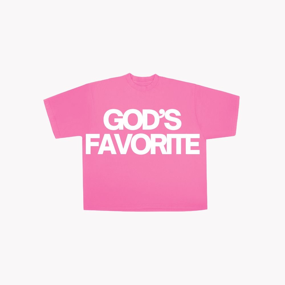 "God's Favorite" T-Shirt | Pink & White [Hurricane Relief Pre - Order] - Yall Need Jesus Co.