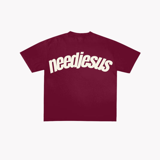 "Need Jesus" T-Shirt | Red & Cream - Yall Need Jesus Co.