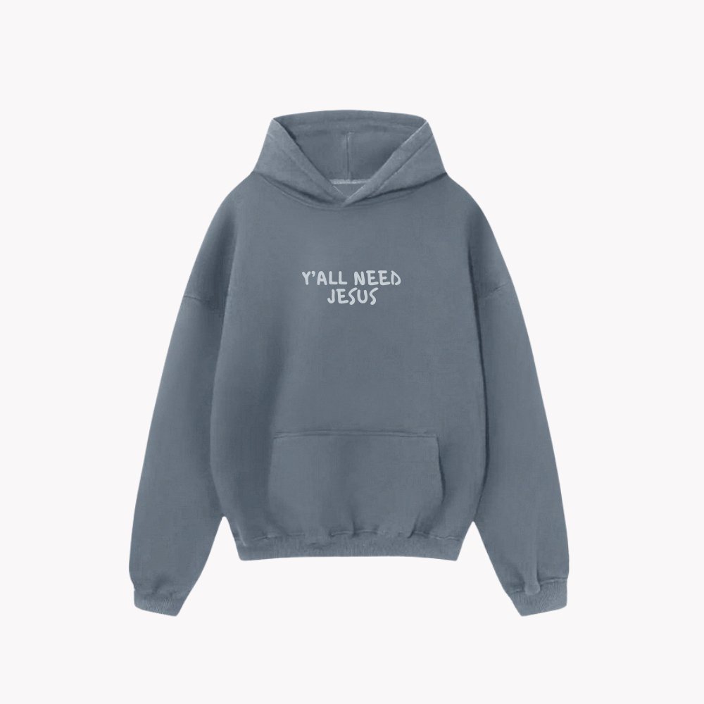 "SMILE" Premium Hoodie | Space Gray - Yall Need Jesus Co.