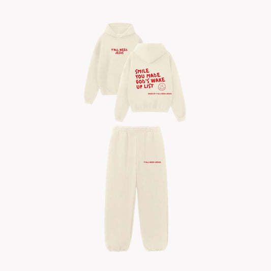 "SMILE" Set | Cream & Red - Yall Need Jesus Co.