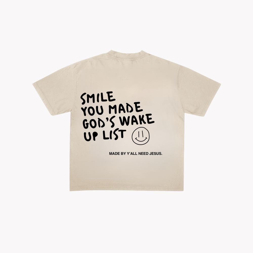 "SMILE" T-Shirt | Sand & Black - Yall Need Jesus Co.