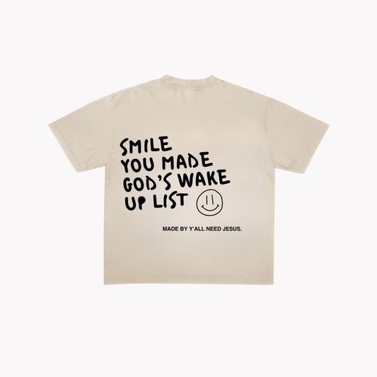 "SMILE" T-Shirt | Sand & Black - Yall Need Jesus Co.