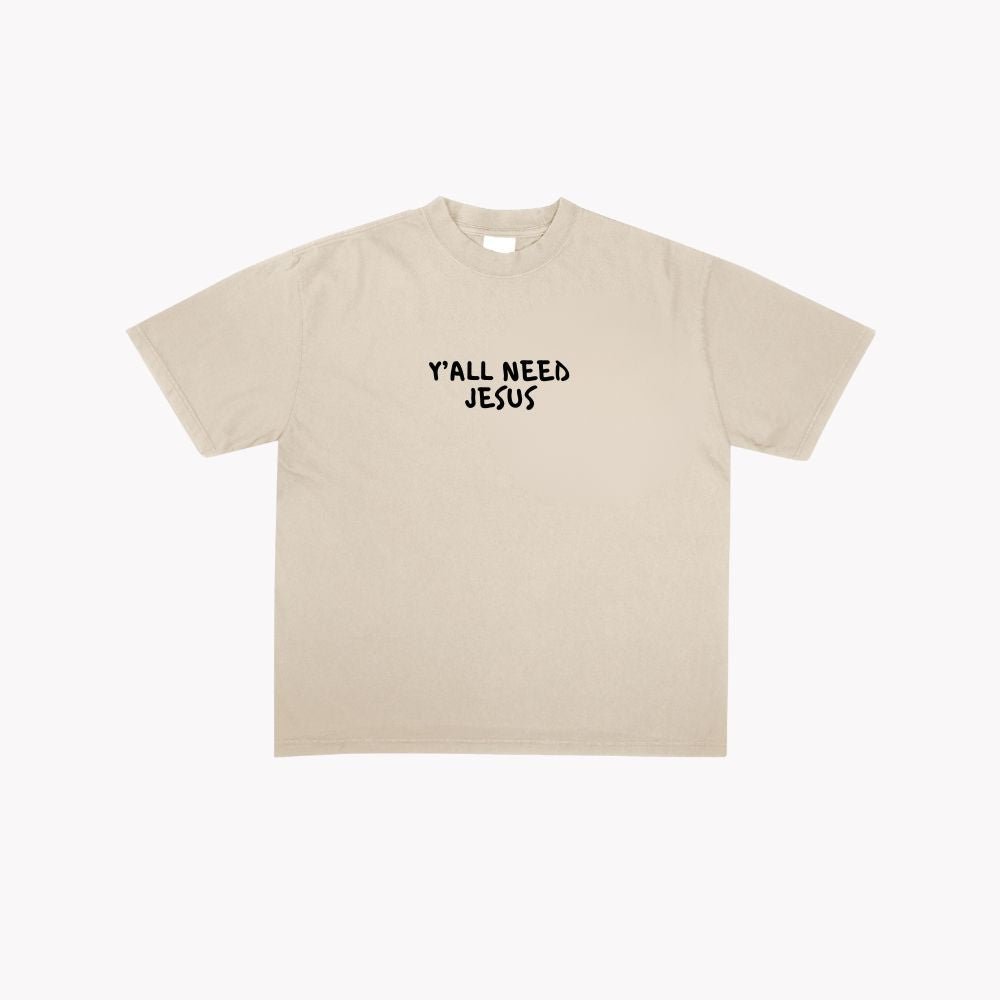 "SMILE" T-Shirt | Sand & Black - Yall Need Jesus Co.