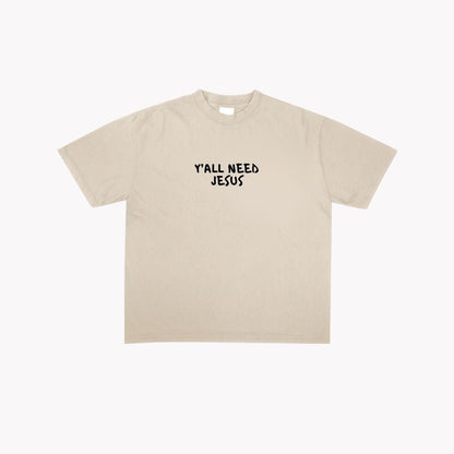 "SMILE" T-Shirt | Sand & Black - Yall Need Jesus Co.