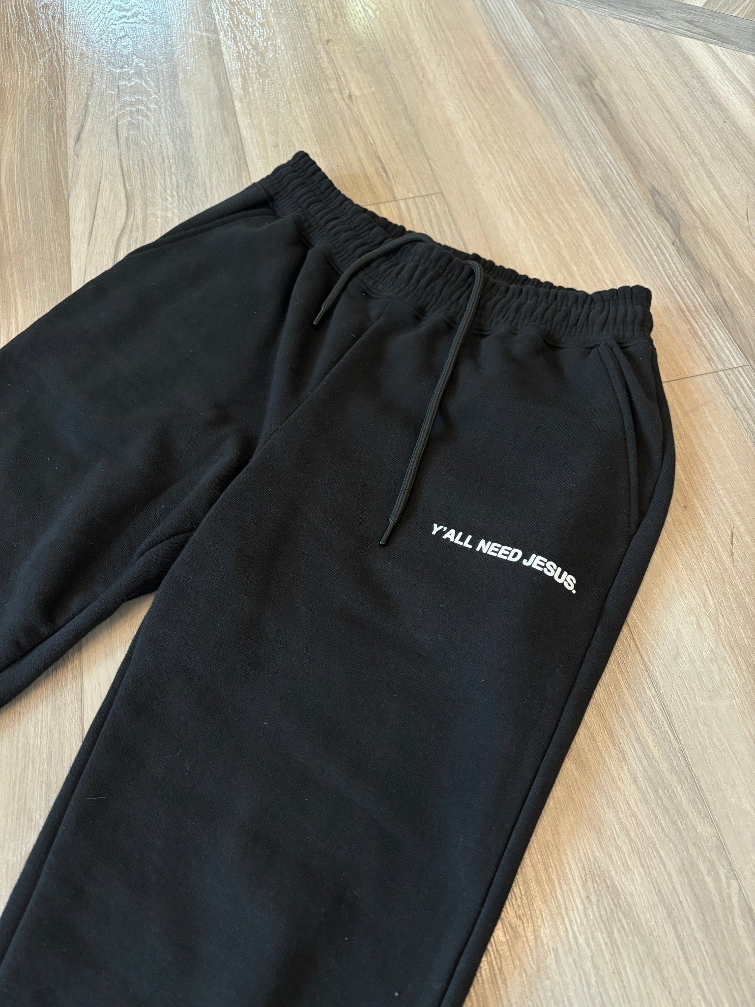 "Y'ALL NEED JESUS" Sweatpants | Black - Yall Need Jesus Co.